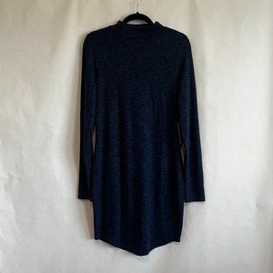 Express Navy Mock Neck Long Sleeve Dress NWT